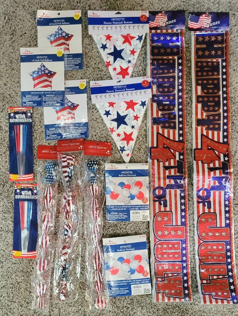 Patriotic Themed Decorations/Party Supplies Balloons And Much More! NWT